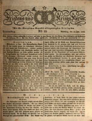 Der Friedens- u. Kriegs-Kurier (Nürnberger Friedens- und Kriegs-Kurier) Donnerstag 12. Januar 1826