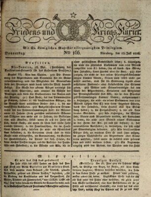 Der Friedens- u. Kriegs-Kurier (Nürnberger Friedens- und Kriegs-Kurier) Donnerstag 13. Juli 1826