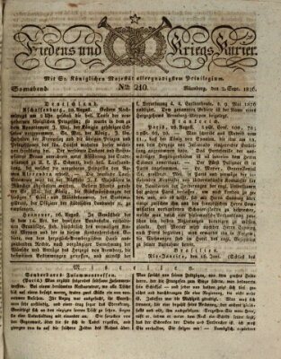Der Friedens- u. Kriegs-Kurier (Nürnberger Friedens- und Kriegs-Kurier) Samstag 2. September 1826