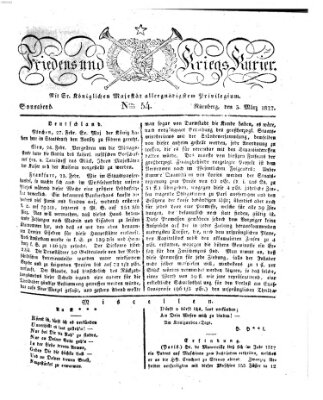 Der Friedens- u. Kriegs-Kurier (Nürnberger Friedens- und Kriegs-Kurier) Samstag 3. März 1827