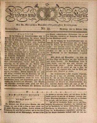 Der Friedens- u. Kriegs-Kurier (Nürnberger Friedens- und Kriegs-Kurier) Donnerstag 21. Februar 1828