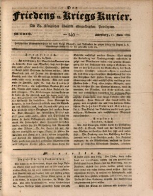 Der Friedens- u. Kriegs-Kurier (Nürnberger Friedens- und Kriegs-Kurier) Mittwoch 11. Juni 1828