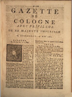 Gazette de Cologne Freitag 29. Mai 1761