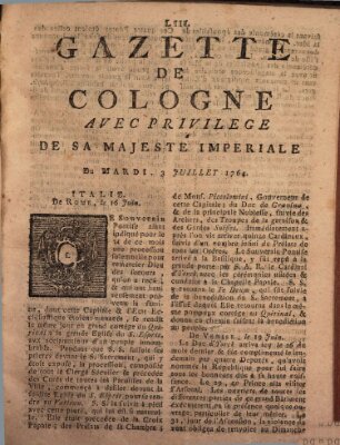 Gazette de Cologne Dienstag 3. Juli 1764