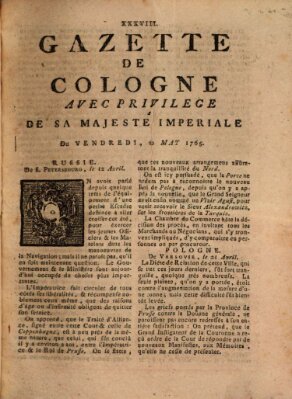 Gazette de Cologne Freitag 10. Mai 1765