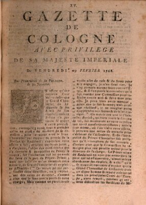 Gazette de Cologne Freitag 19. Februar 1768