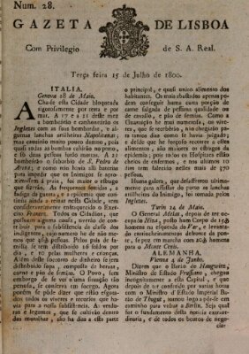 Gazeta de Lisboa Dienstag 15. Juli 1800