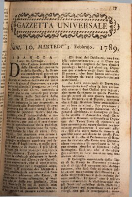 Gazzetta universale Dienstag 3. Februar 1789