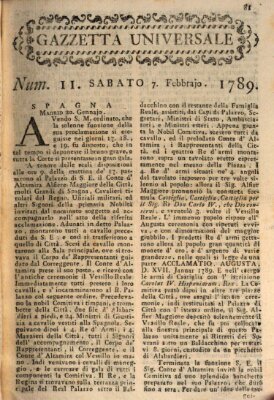 Gazzetta universale Samstag 7. Februar 1789