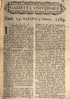 Gazzetta universale Samstag 14. Februar 1789