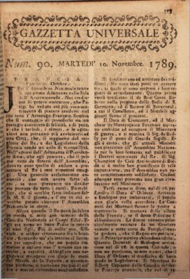 Gazzetta universale Dienstag 10. November 1789