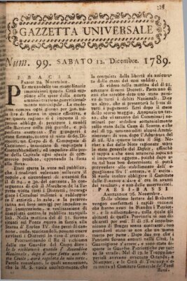 Gazzetta universale Samstag 12. Dezember 1789