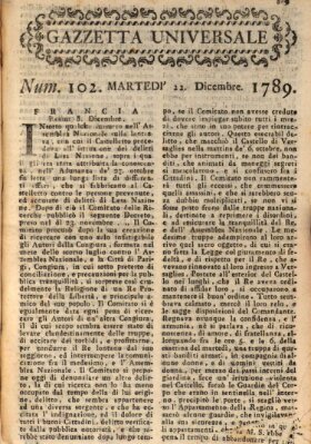 Gazzetta universale Dienstag 22. Dezember 1789