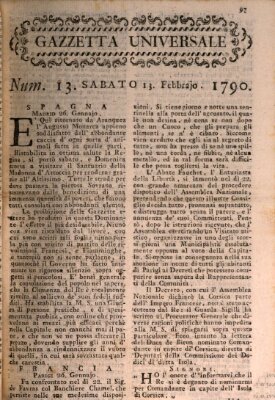 Gazzetta universale Samstag 13. Februar 1790