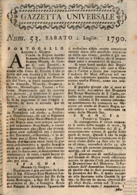 Gazzetta universale Freitag 2. Juli 1790