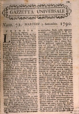 Gazzetta universale Dienstag 7. September 1790