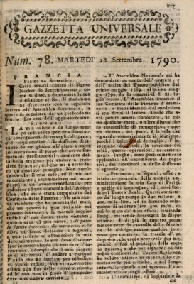 Gazzetta universale Dienstag 28. September 1790