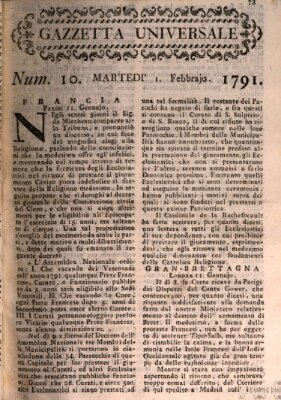 Gazzetta universale Dienstag 1. Februar 1791