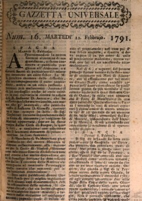 Gazzetta universale Dienstag 22. Februar 1791