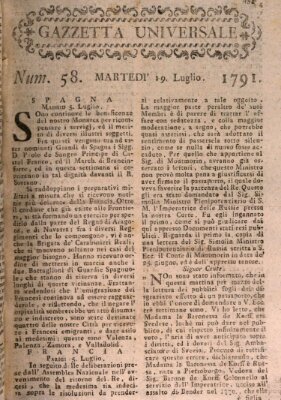 Gazzetta universale Dienstag 19. Juli 1791