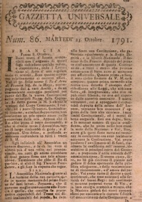 Gazzetta universale Dienstag 25. Oktober 1791