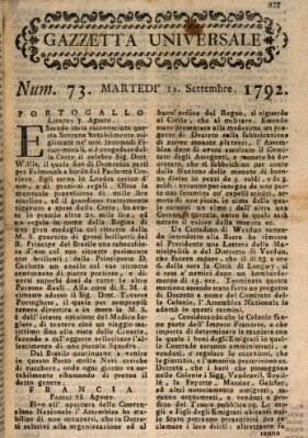 Gazzetta universale Dienstag 11. September 1792