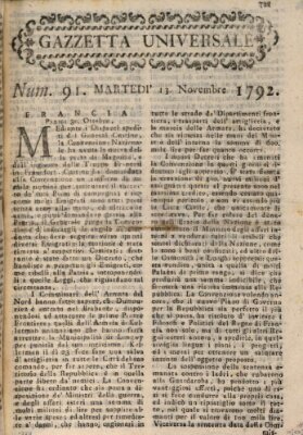 Gazzetta universale Dienstag 13. November 1792