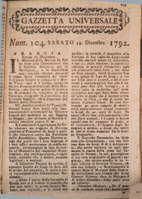 Gazzetta universale Samstag 29. Dezember 1792