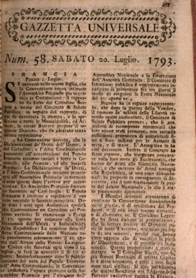 Gazzetta universale Samstag 20. Juli 1793