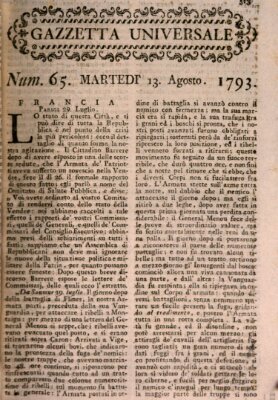 Gazzetta universale Dienstag 13. August 1793