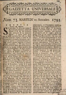 Gazzetta universale Dienstag 10. September 1793