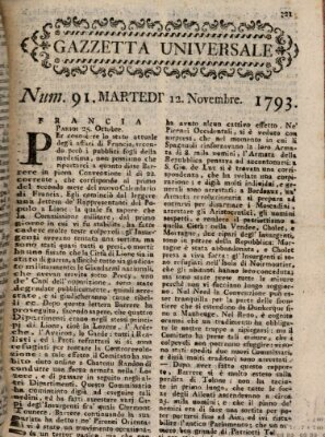 Gazzetta universale Dienstag 12. November 1793