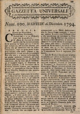 Gazzetta universale Dienstag 16. Dezember 1794