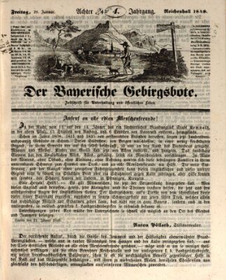 Der bayerische Gebirgsbote (Der Grenzbote) Freitag 28. Januar 1848