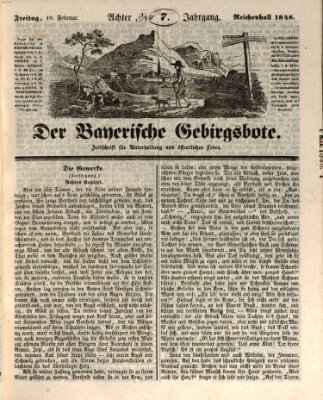 Der bayerische Gebirgsbote (Der Grenzbote) Freitag 18. Februar 1848