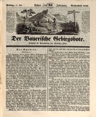 Der bayerische Gebirgsbote (Der Grenzbote) Freitag 21. Juli 1848