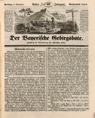 Der bayerische Gebirgsbote (Der Grenzbote) Freitag 15. September 1848