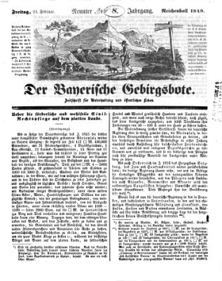 Der bayerische Gebirgsbote (Der Grenzbote) Freitag 23. Februar 1849