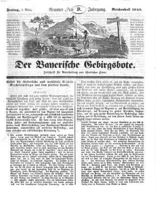 Der bayerische Gebirgsbote (Der Grenzbote) Freitag 2. März 1849