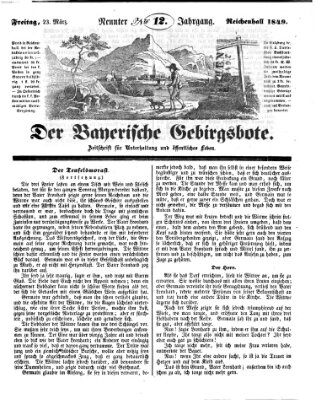 Der bayerische Gebirgsbote (Der Grenzbote) Freitag 23. März 1849