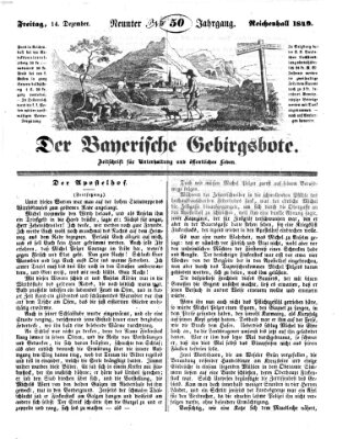 Der bayerische Gebirgsbote (Der Grenzbote) Freitag 14. Dezember 1849