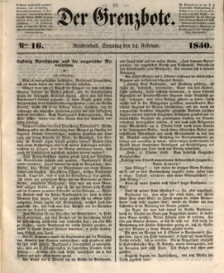 Der Grenzbote Sonntag 24. Februar 1850