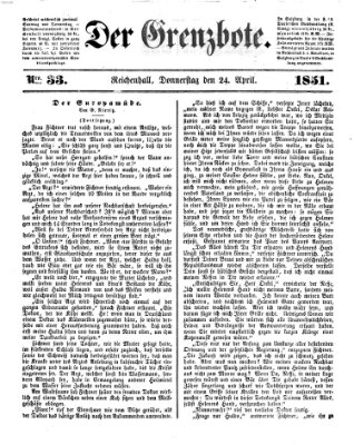 Der Grenzbote Donnerstag 24. April 1851