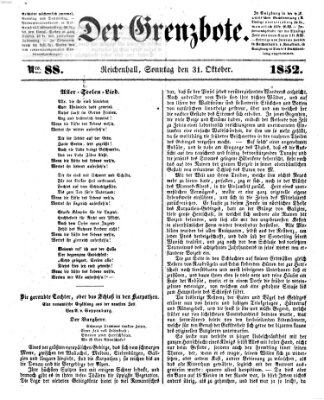Der Grenzbote Sonntag 31. Oktober 1852