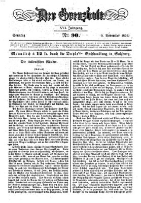 Der Grenzbote Sonntag 9. November 1856