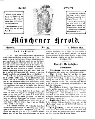Münchener Herold Samstag 7. Februar 1852