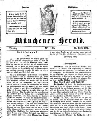 Münchener Herold Dienstag 27. April 1852
