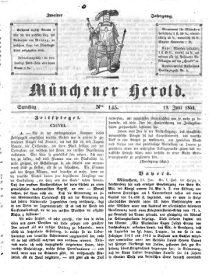 Münchener Herold Samstag 19. Juni 1852