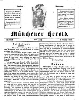 Münchener Herold Mittwoch 4. August 1852