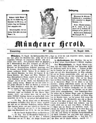 Münchener Herold Donnerstag 26. August 1852